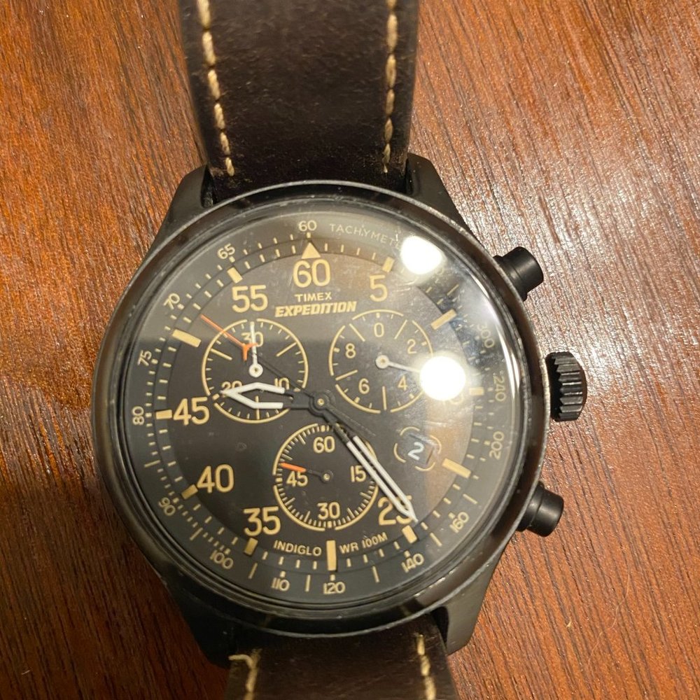 Timex Explorer - Black on Brown